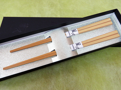 竹箸(半皮)夫婦　紙箱セット