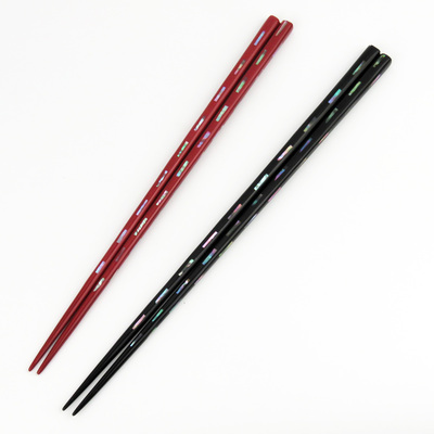 【伝統工芸士作】若狭塗箸　貝きりこ　(一膳)